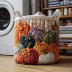 Panier à linge matelassé - Champ de citrouilles III