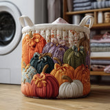 Panier à linge matelassé - Champ de citrouilles III