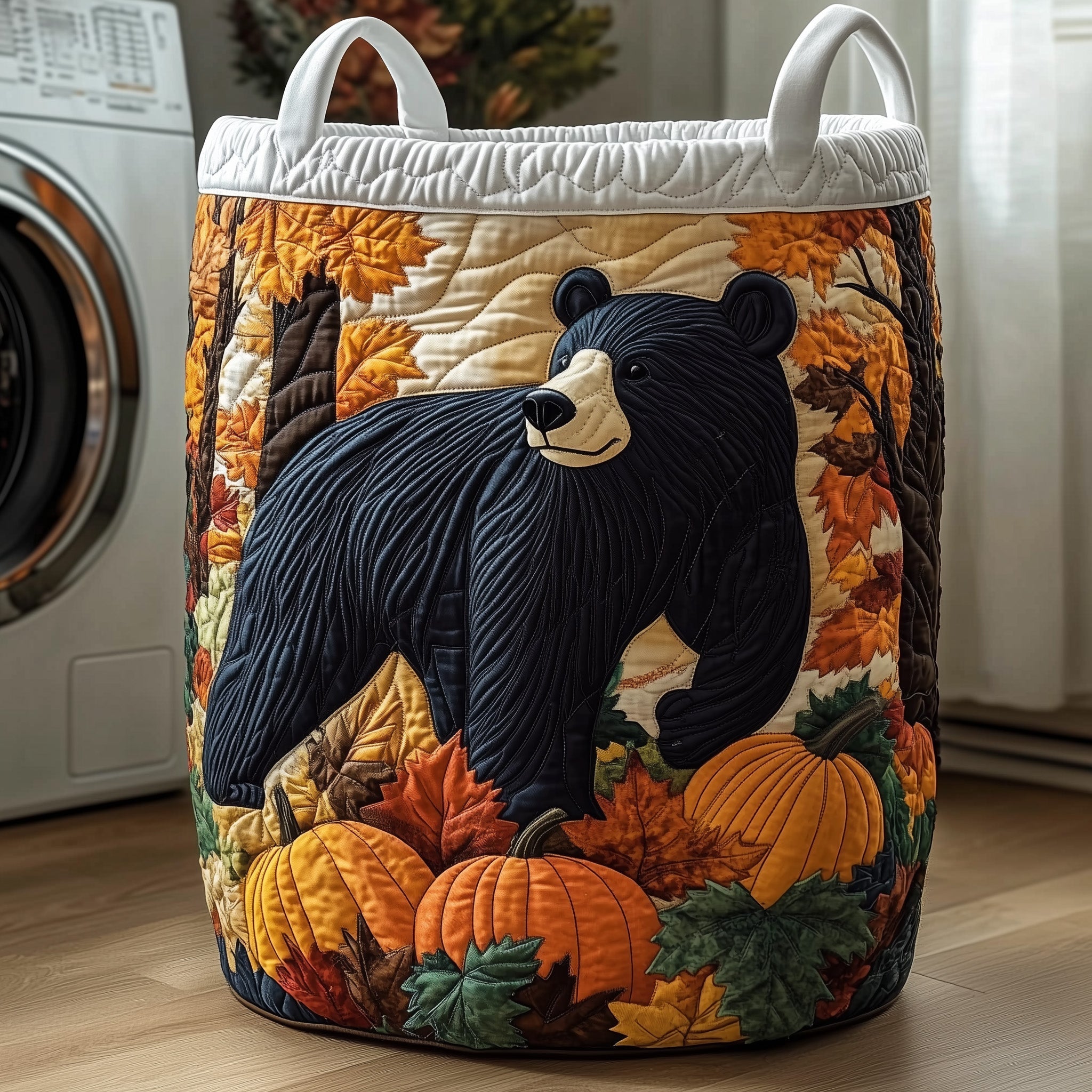 Panier à linge matelassé - Ours d'automne V