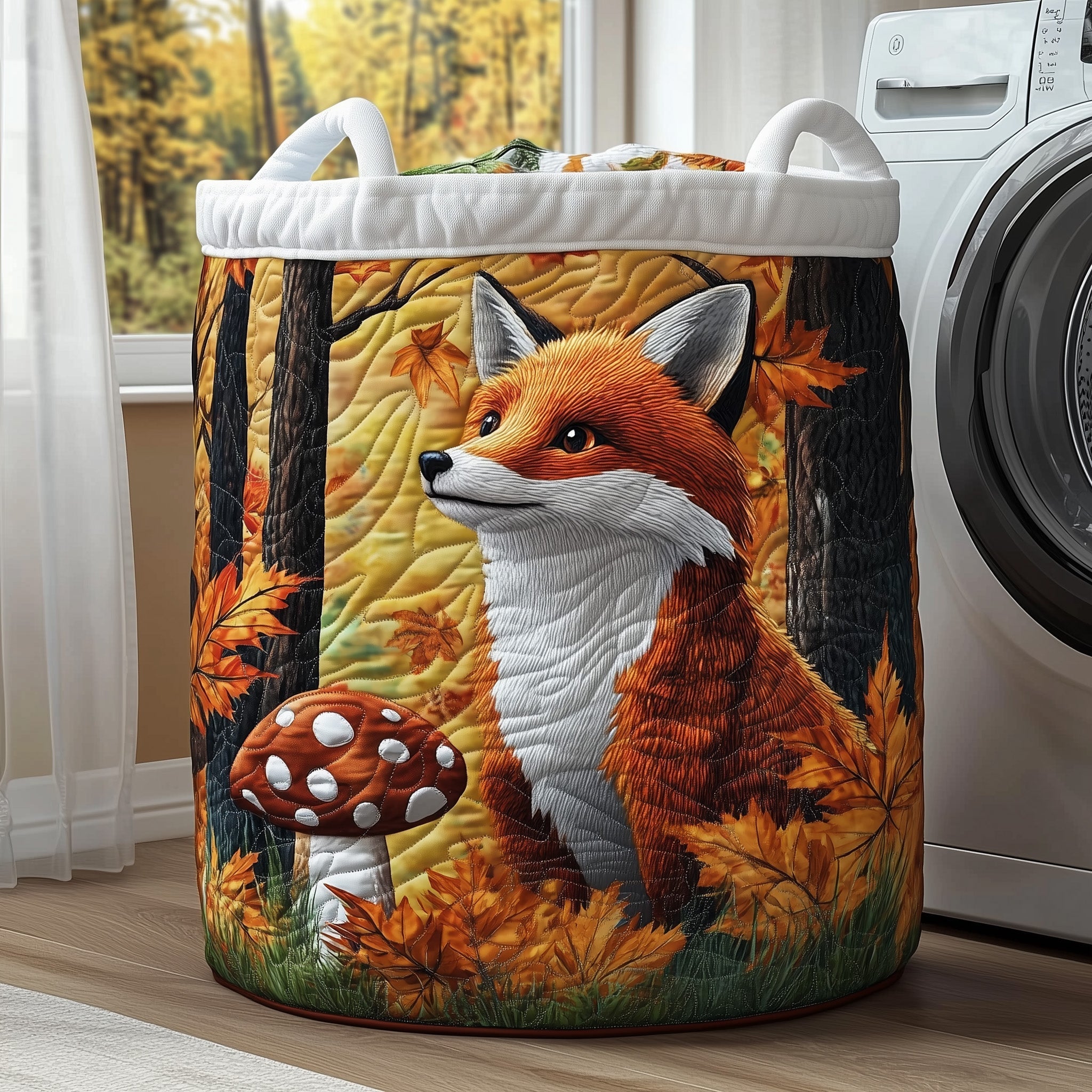 Panier à linge matelassé - Renard d'automne VII