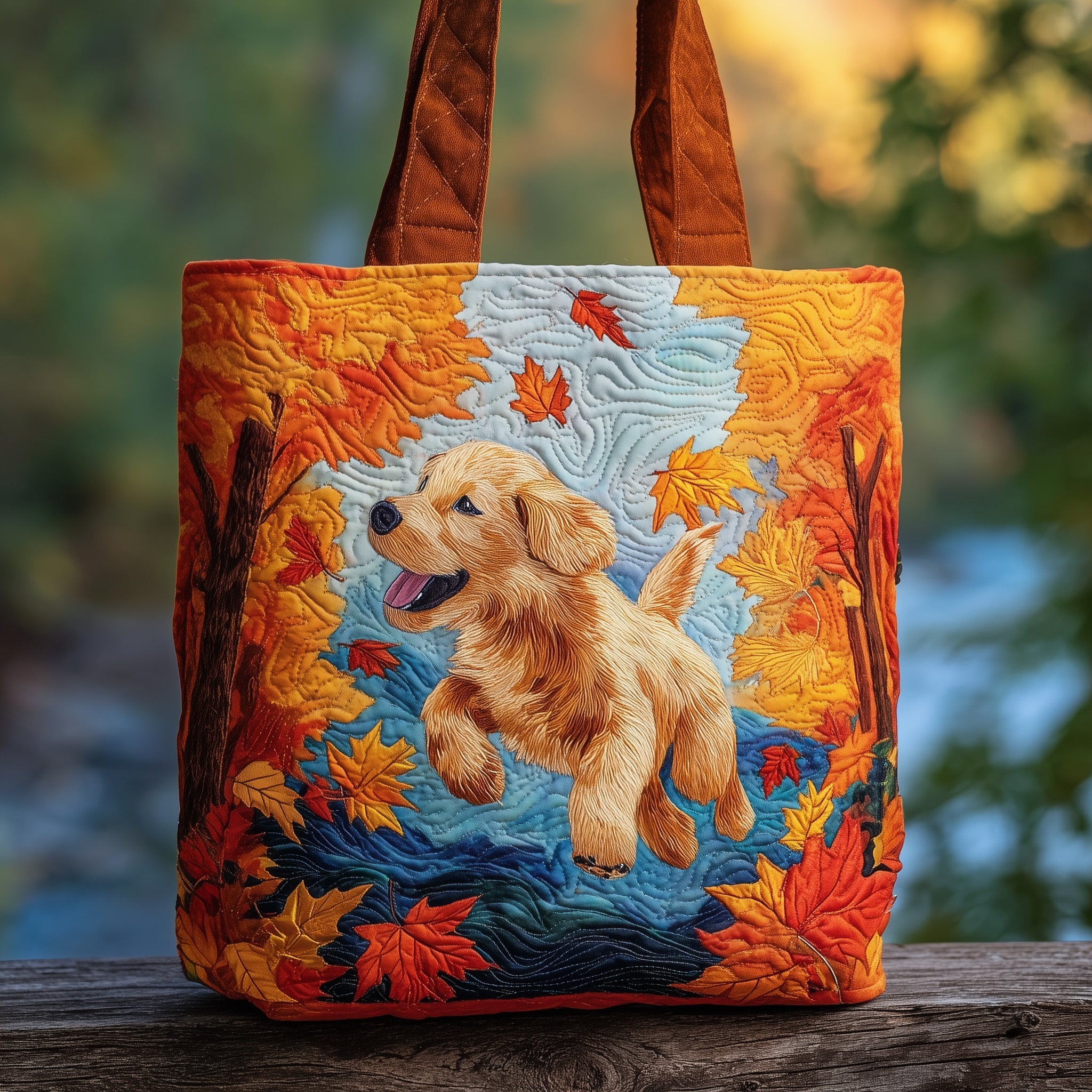 Sac Artisanal - Golden retriever d'automne VI