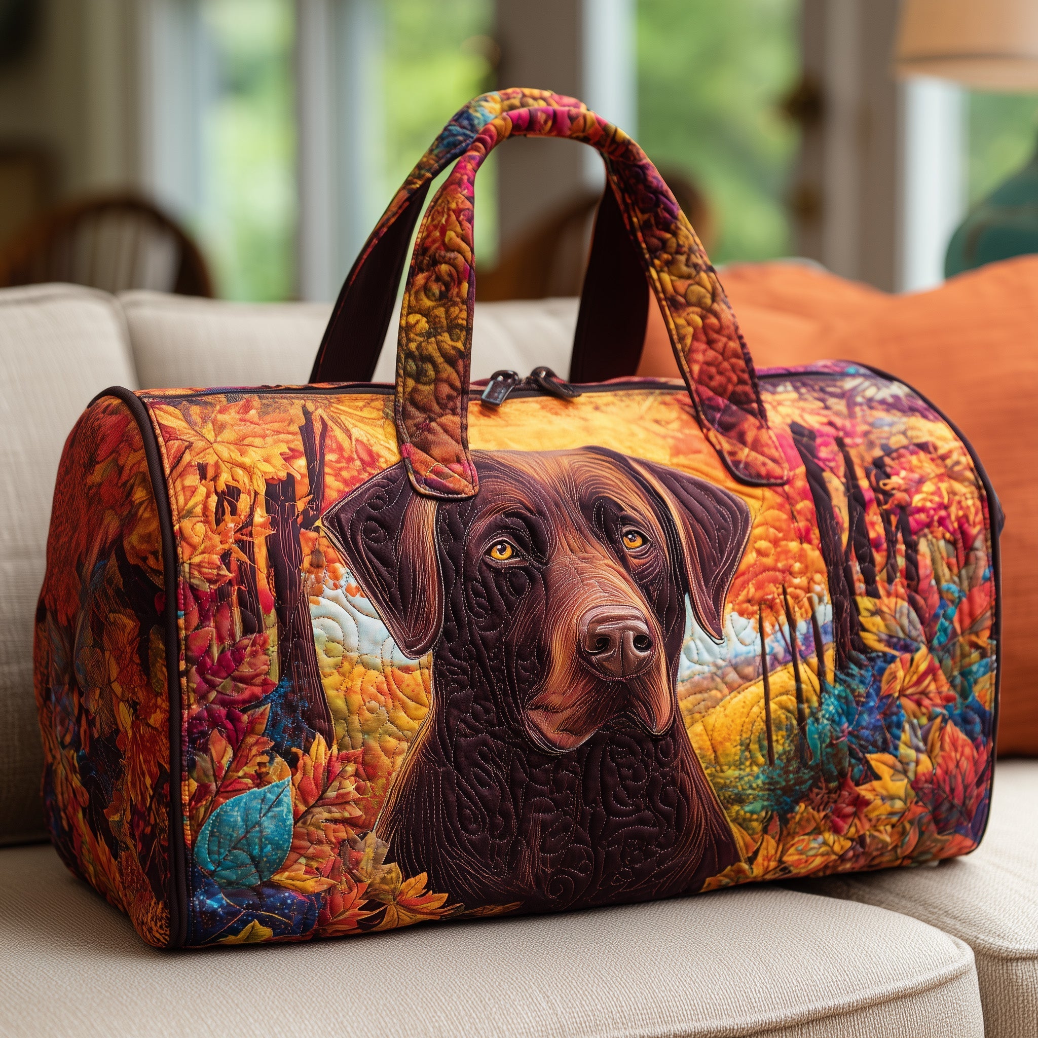Sac de voyage matelassé - Labrador d'automne