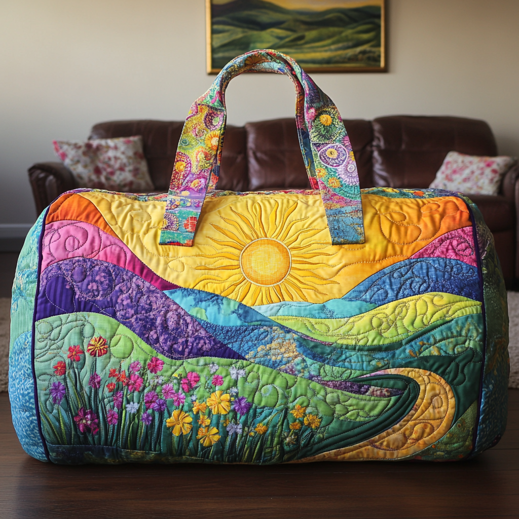 Sac de voyage matelassé Horizon doré – Manon Deauville