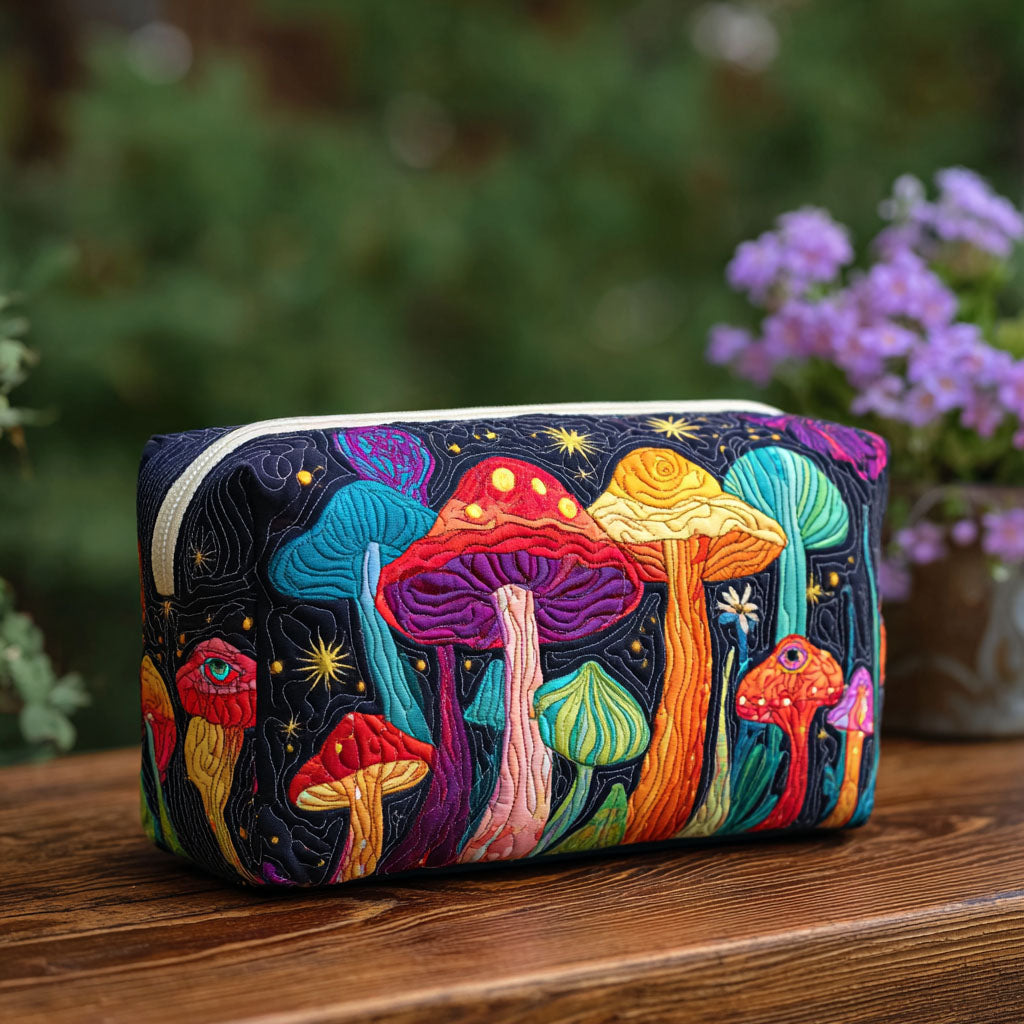 Trousse de toilette matelassée Champignons Rétro – Manon Deauville