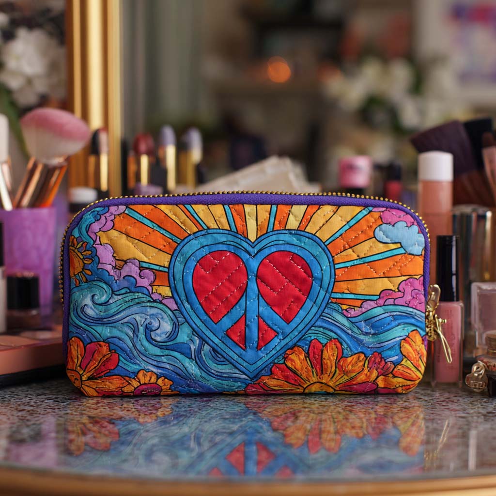 Trousse de toilette matelassée Symbole de la Paix – Manon Deauville