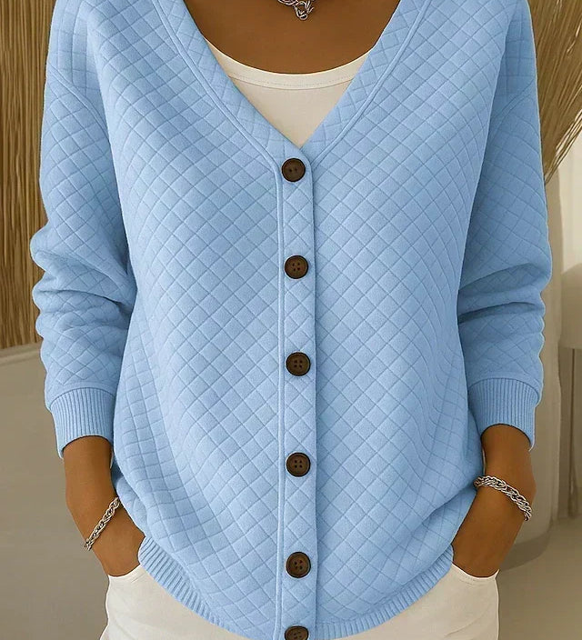 Inès | Veste en Tricot Matelassée avec Boutons