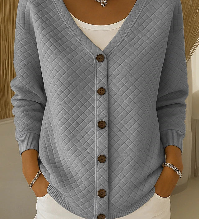Inès | Veste en Tricot Matelassée avec Boutons