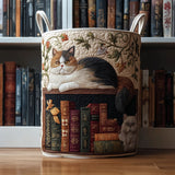 Panier à linge matelassé - Bibliothèque des Chats