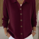 Juliette | Veste en Tricot avec Col et Boutons