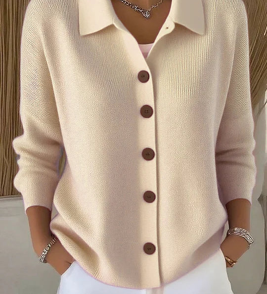Juliette | Veste en Tricot avec Col et Boutons