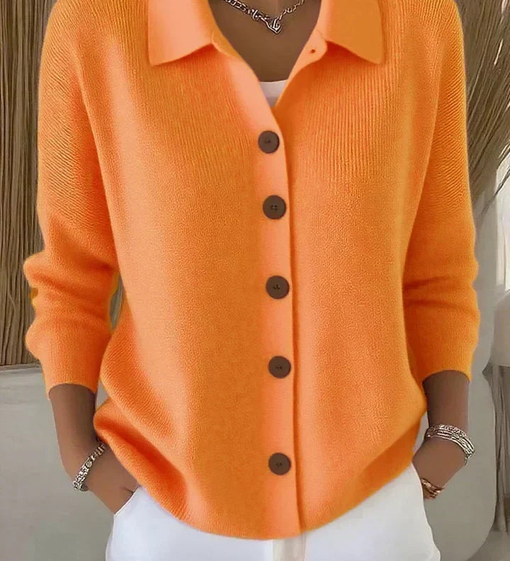 Juliette | Veste en Tricot avec Col et Boutons