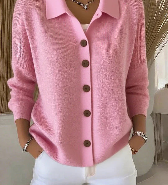 Juliette | Veste en Tricot avec Col et Boutons