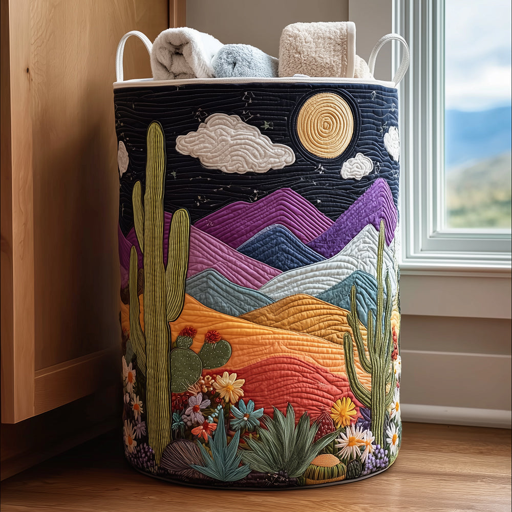 Panier à linge matelassé Dunes au clair de lune – Manon Deauville