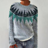 Clémence | Pull rétro à motif sapins