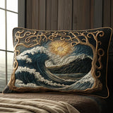 Housse de Coussin Matelassée - Vagues de l'Océan
