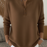Gabrielle | Pull en Tricot avec Boutons Henley