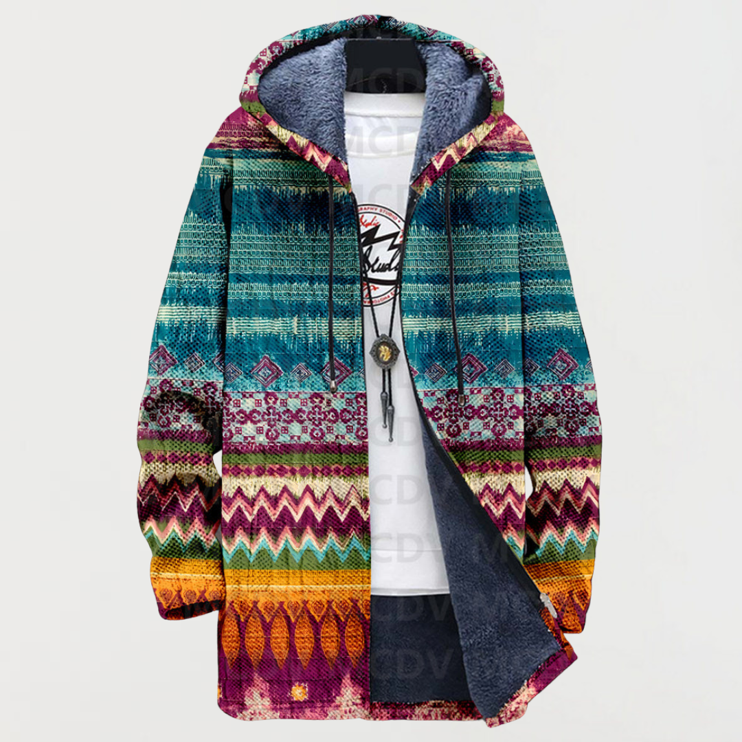 Élisabeth | Manteau à Imprimé d'Inspiration Ethnique