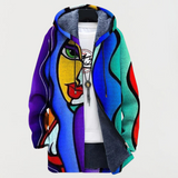 Pauline | Manteau à Imprimé Graphique Coloré