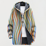 Élise | Manteau à Rayures Ondulées