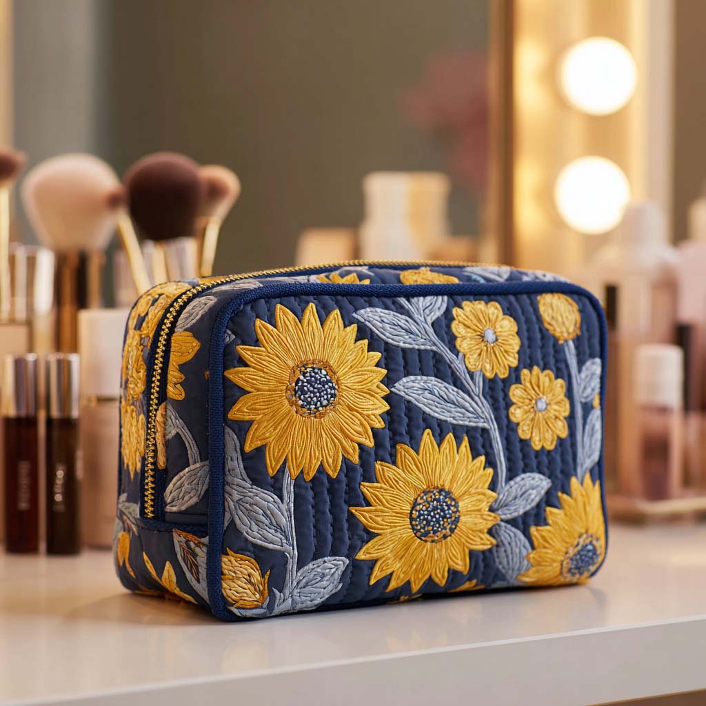 Trousse de toilette matelassée Fleur Éclatante – Manon Deauville