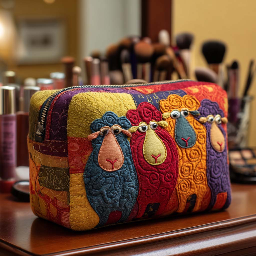 Trousse de toilette matelassée - Moutons