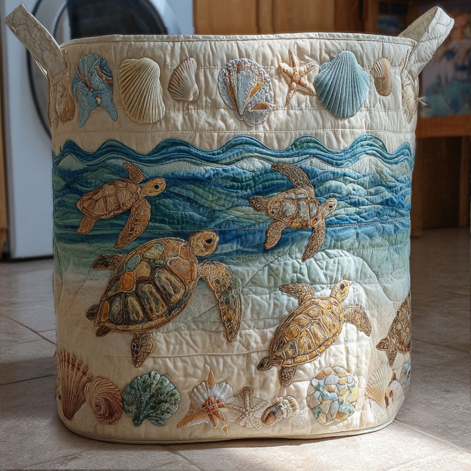 Panier à linge matelassé Libre et serein – Manon Deauville