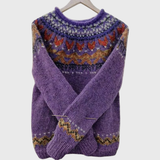 Valérie | Pull lilas à motif norvégien