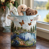 Panier à linge matelassé - Lupin Bleu