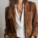 Blazer Vintage Marron Femme