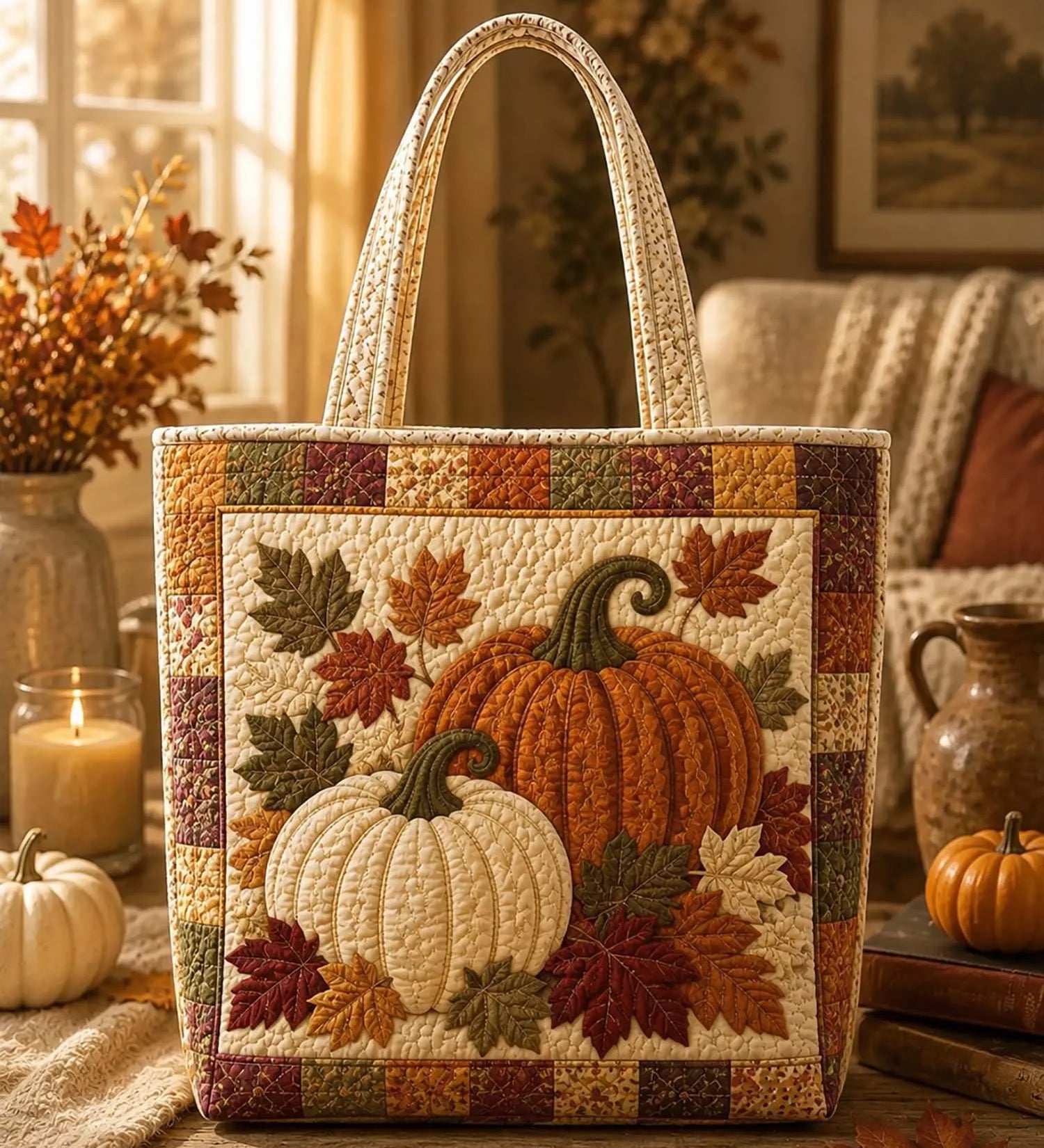 Sac Artisanal - Patchwork citrouille et érable