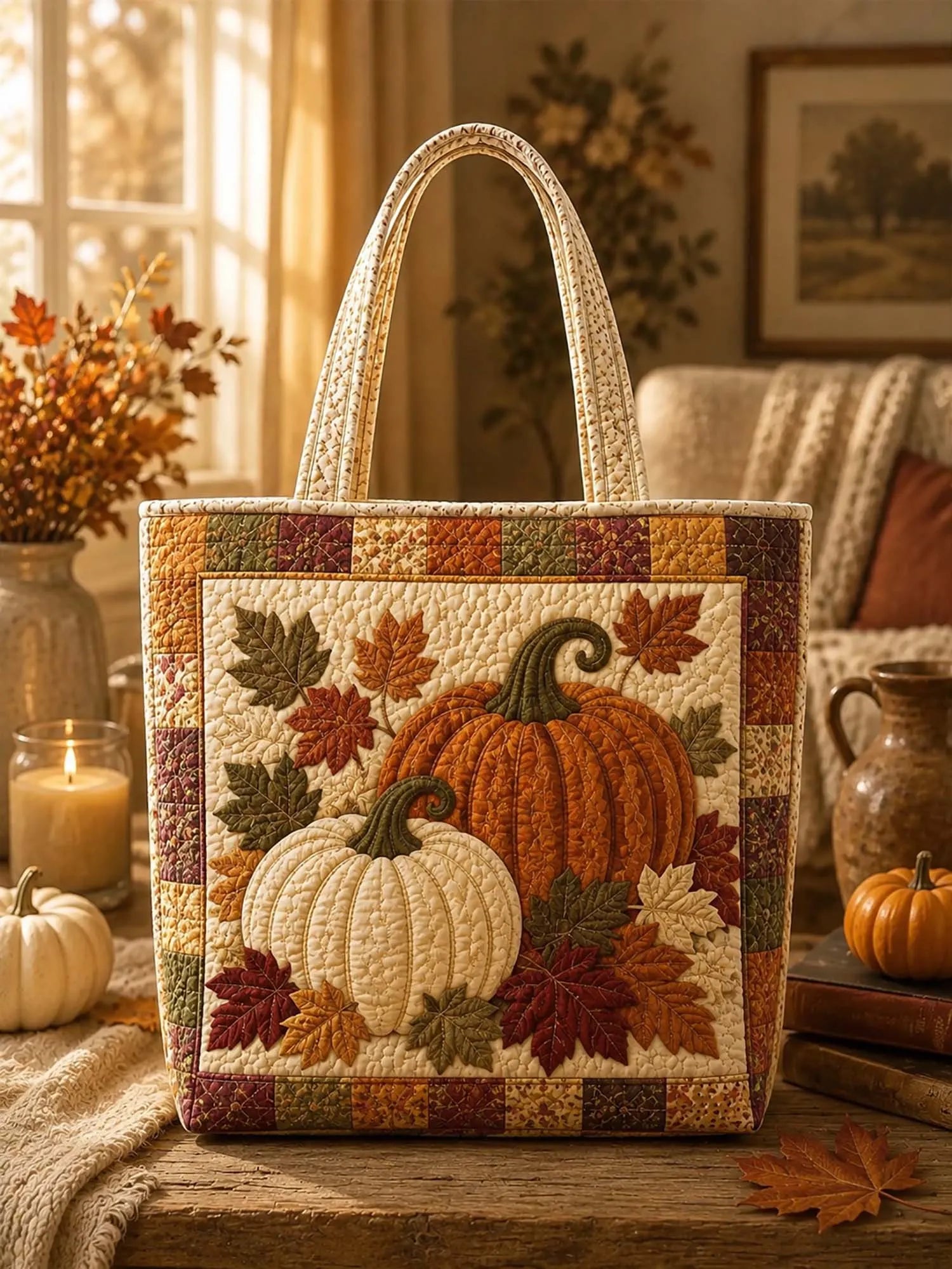 Sac Artisanal - Patchwork citrouille et érable