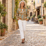 Brigitte | Cardigan à motif de chevaux et de cactus