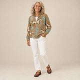 Brigitte | Cardigan à motif de chevaux et de cactus