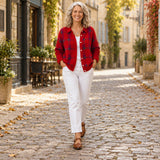 Brittany | Cardigan boutonné à carreaux doux