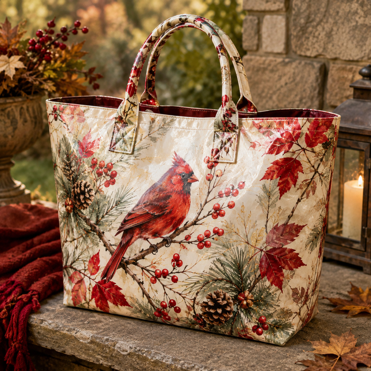 Sac cabas en PVC - Cardinal et baies