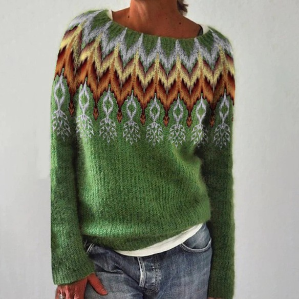 Lucie | Pull rétro à motif norvégien aux couleurs vives