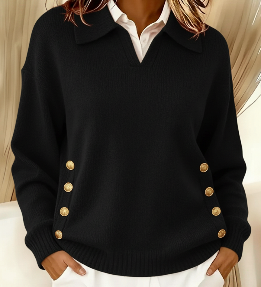 Joséphine | Pull avec Col Polo et Boutons