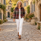 Eleanor | Cardigan tricot à carreaux classique