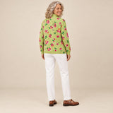 Émeline | Cardigan vert à motif floral