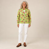 Émeline | Cardigan vert à motif floral