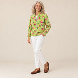 Émeline | Cardigan vert à motif floral