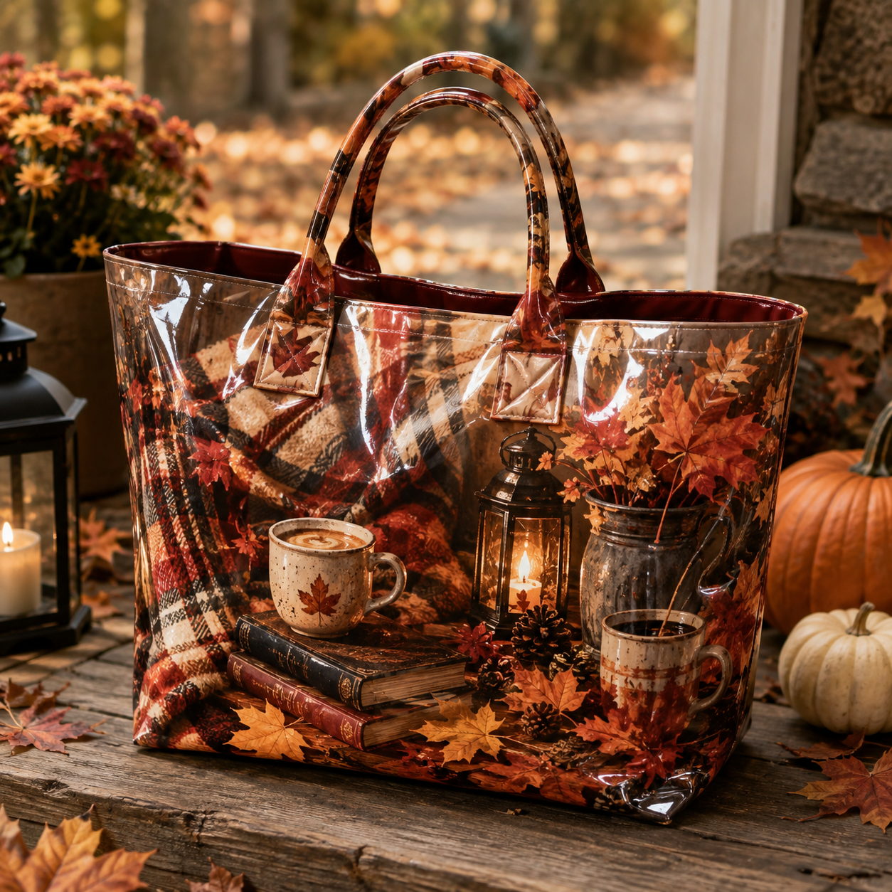 Sac cabas en PVC - Café d'automne