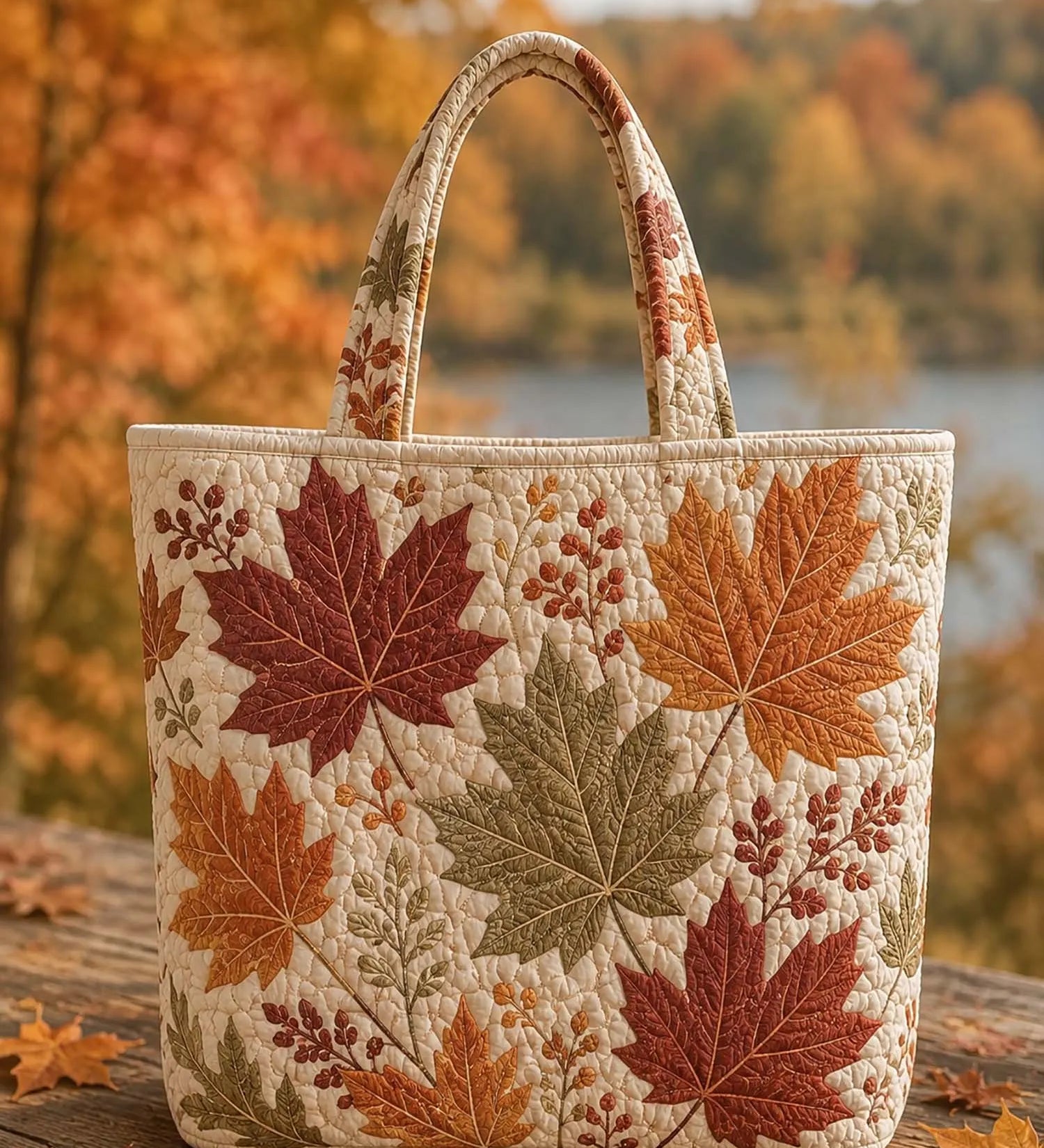 Sac Artisanal - Patchwork feuilles d'érable