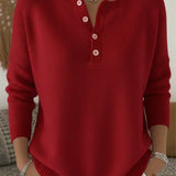 Gabrielle | Pull en Tricot avec Boutons Henley