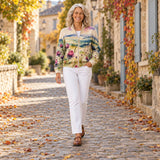 Henriette | Cardigan à motif de chardons et de paysage