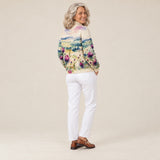 Henriette | Cardigan à motif de chardons et de paysage