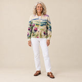 Henriette | Cardigan à motif de chardons et de paysage