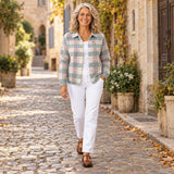 Margot | Cardigan à carreaux pastel