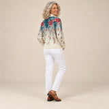 Marion | Cardigan à motif de plumes de paon