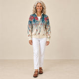 Marion | Cardigan à motif de plumes de paon